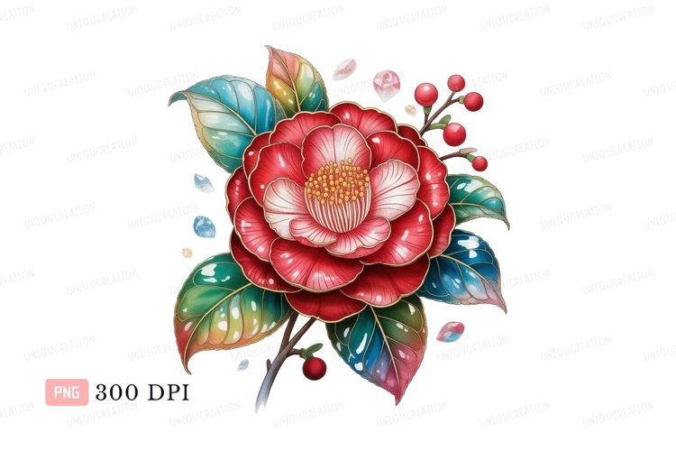 Red Flower Clipart Image 3