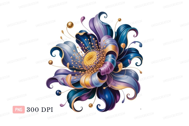 Blue Flower Clipart Image 5