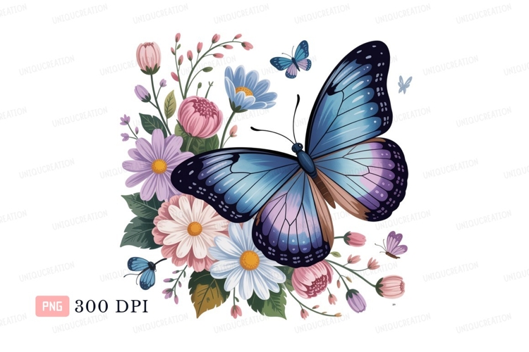 Blue Butterfly Clipart Image 3