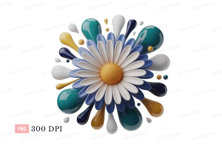 Blue Flower Clipart Image 2