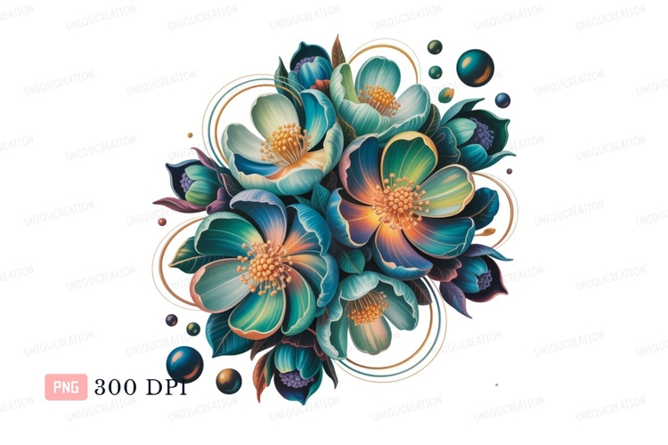 Blue Flowers Clipart Image 13