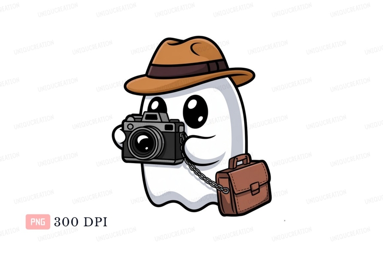 Ghost Photographer With Camera And Briefcase image