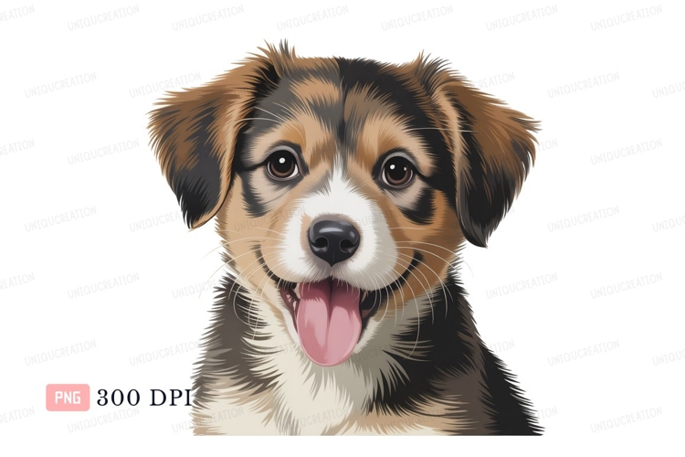 Happy puppy dog face canine animal