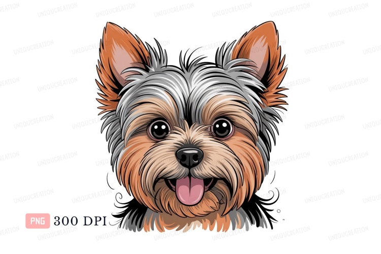 Yorkshire Terrier dog face happy puppy canine