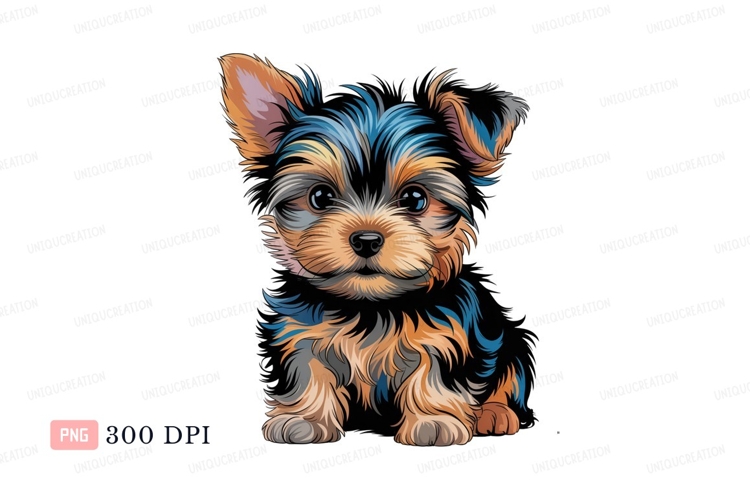 Fluffy Yorkshire terrier puppy animal
