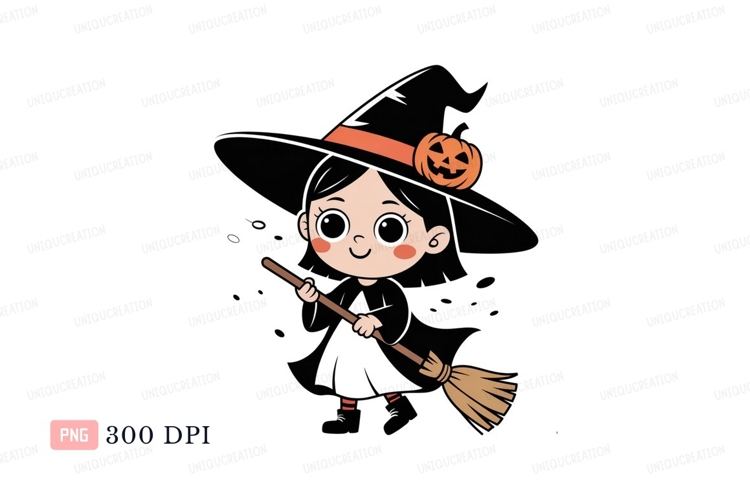 Cartoon Witch Broom Clipart Image 3