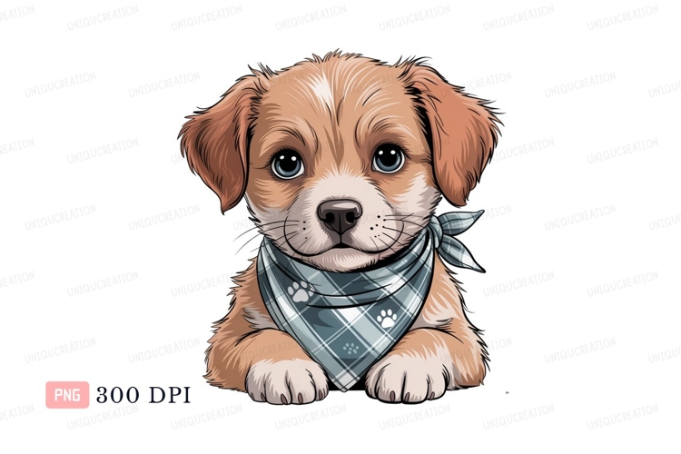 Adorable puppy wearing bandana canine animal