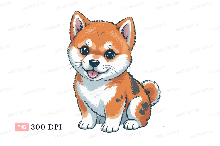 Adorable Shiba Inu puppy sitting cute