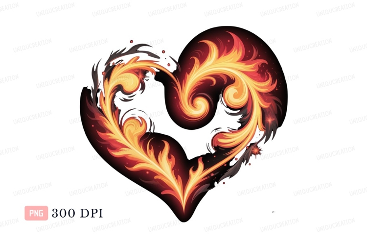 Fiery Heart Swirls fire flame