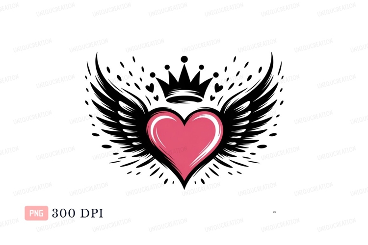 Pink heart brush stroke love symbol
