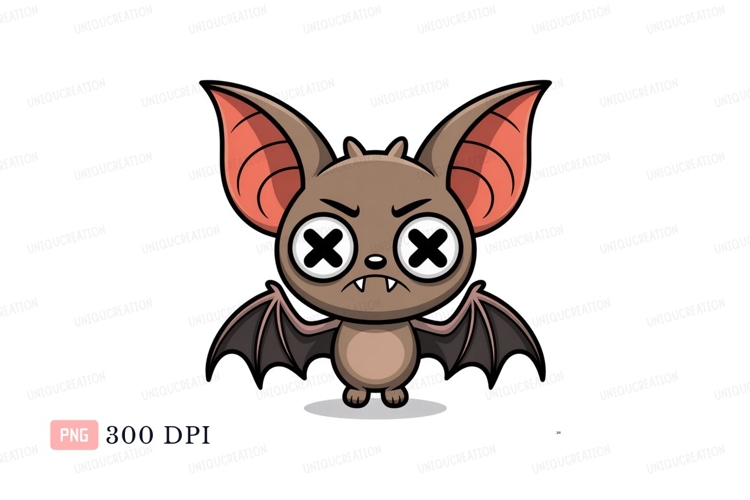 Angry cartoon bat creature spooky