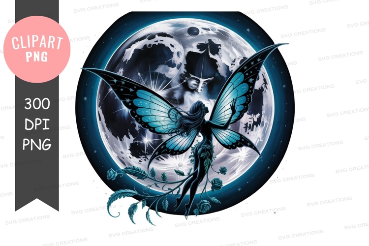 Fairy Moon Wings Blue Roses image