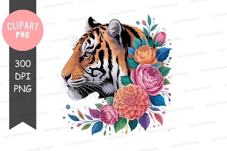 White rabbit colorful floral patterns image