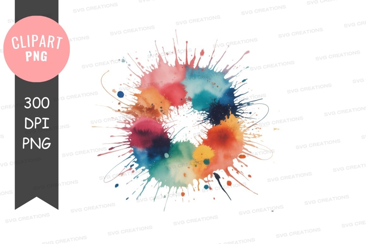 Red heart vibrant paint splash image