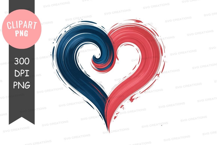 Swirling heart shape love brush