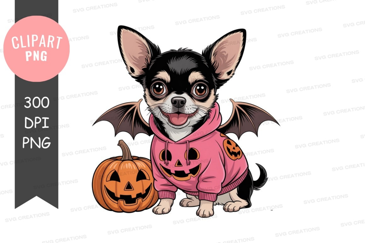 Chihuahua bat costume pumpkin wings