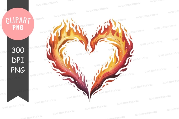 Fiery Heart Shape fire flame