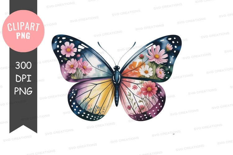Floral butterfly wings flowers pink