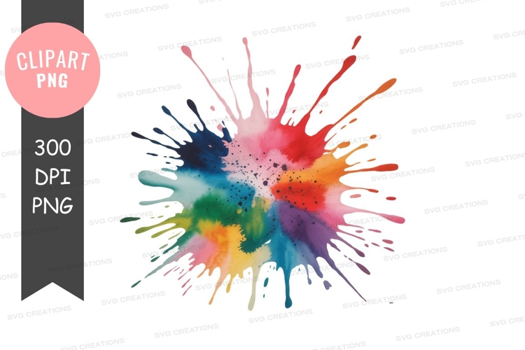 Colorful paint splash explosion rainbow