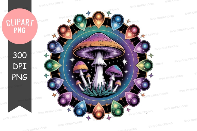 Psychedelic mushroom mandala fantasy nature