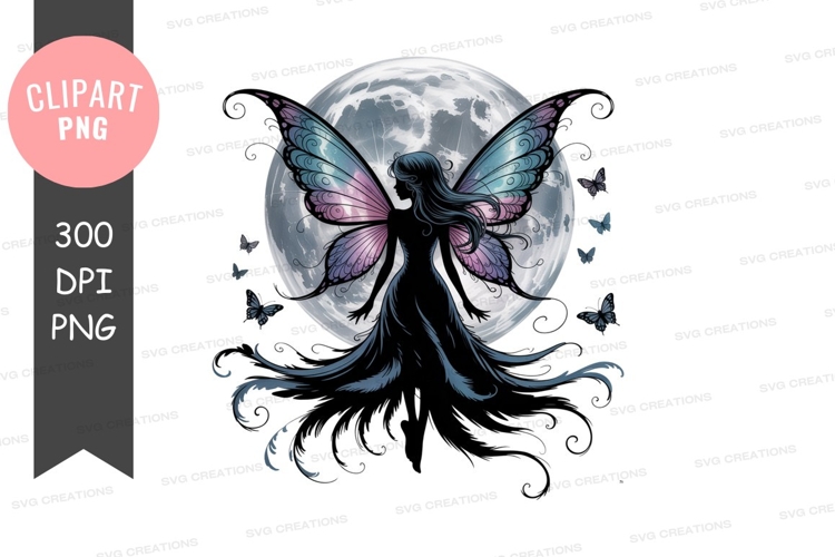 Fairy moon butterflies wings night