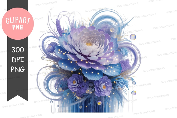 Blue purple lotus floral arrangement flower