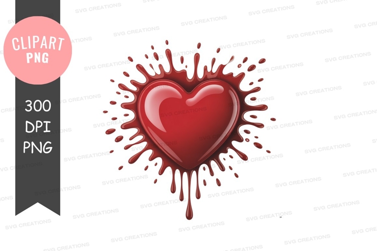 Red Heart Splatter liquid love