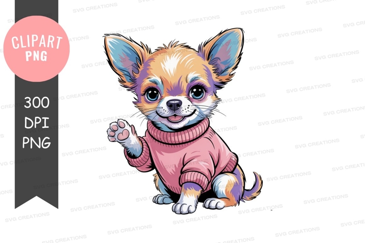 Cute chihuahua puppy waving hello image