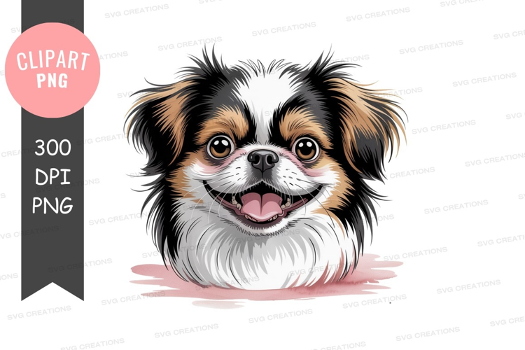 Happy fluffy dog face canine animal