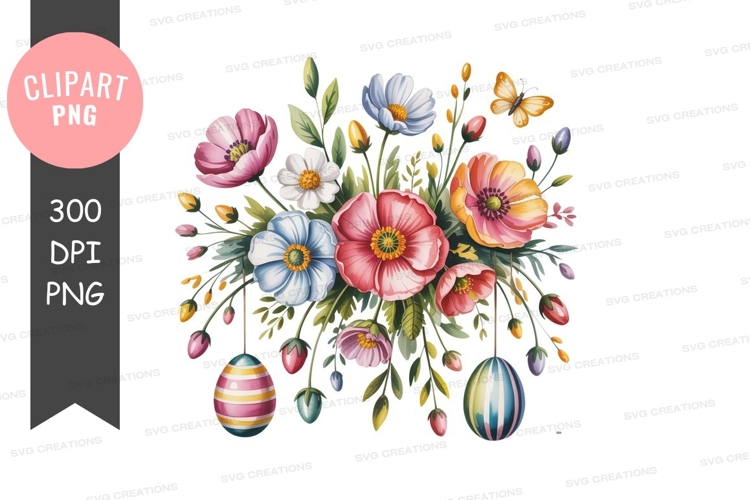 Pink blue white orange flowers butterfly eggs image