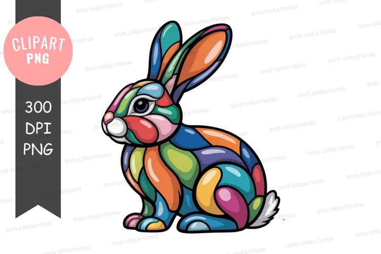 Colorful mosaic rabbit animal