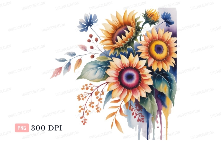 Watercolor Sunflower Clipart Image 10