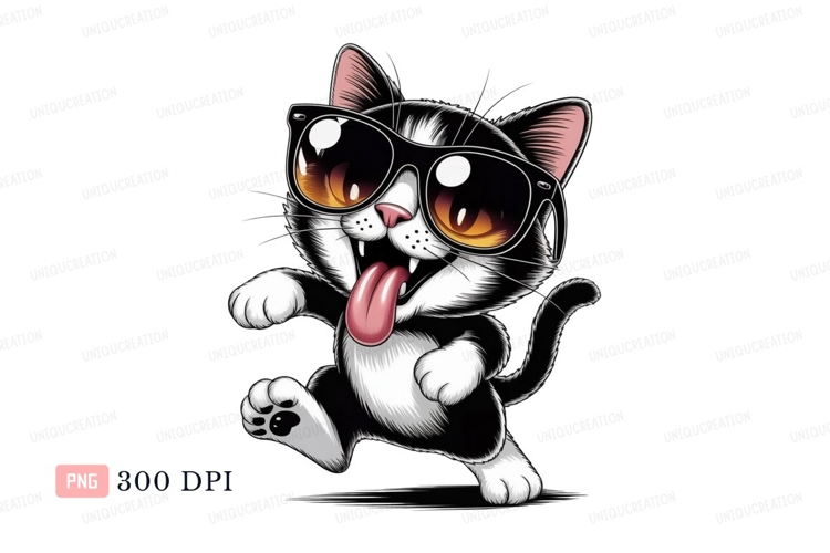 Cat Clipart Black And White Image 16