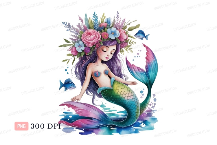 Mermaid floral crown fish water image