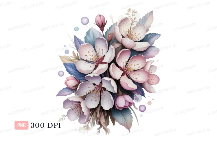 Blue Flowers Clipart Image 7