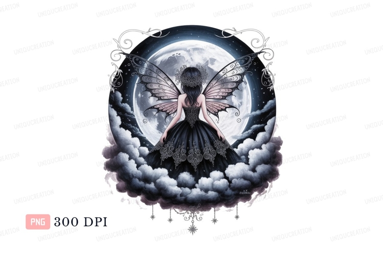 Dark fairy moon clouds wings example image 1