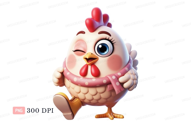 Black And White Chicken Clipart Image 17