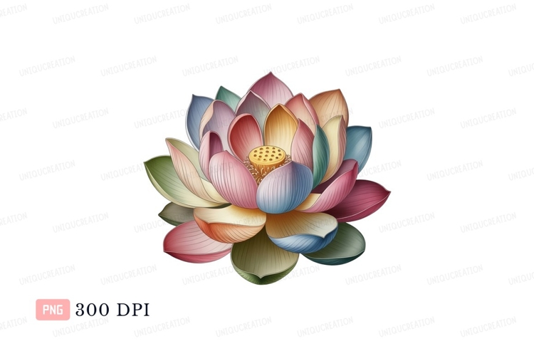 Colorful lotus flower bloom petals