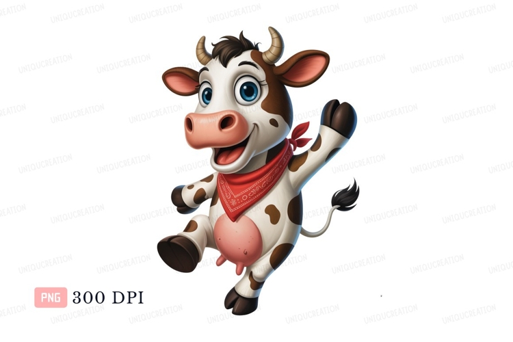 Cute Cartoon Cow Image 17