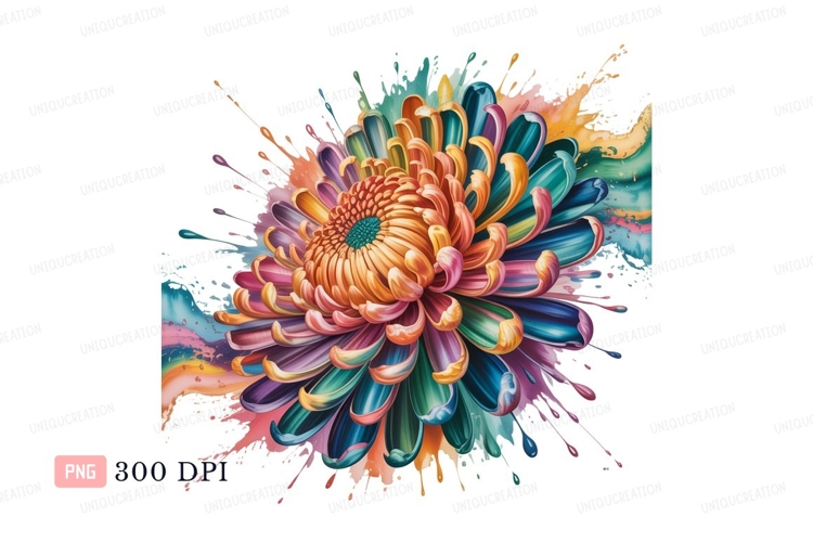 Vibrant chrysanthemum splash flower colorful