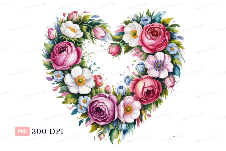 Heart shaped floral wreath flowers roses