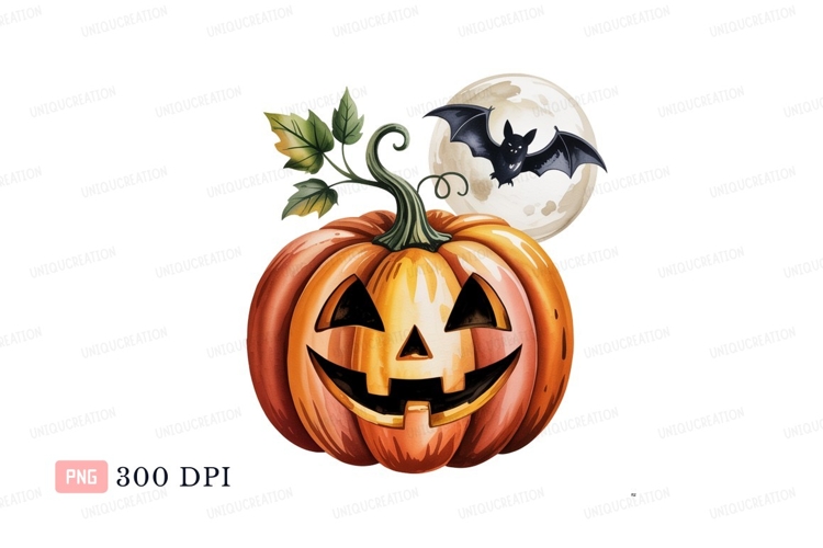 Jackolantern bat moon halloween pumpkin example image 1
