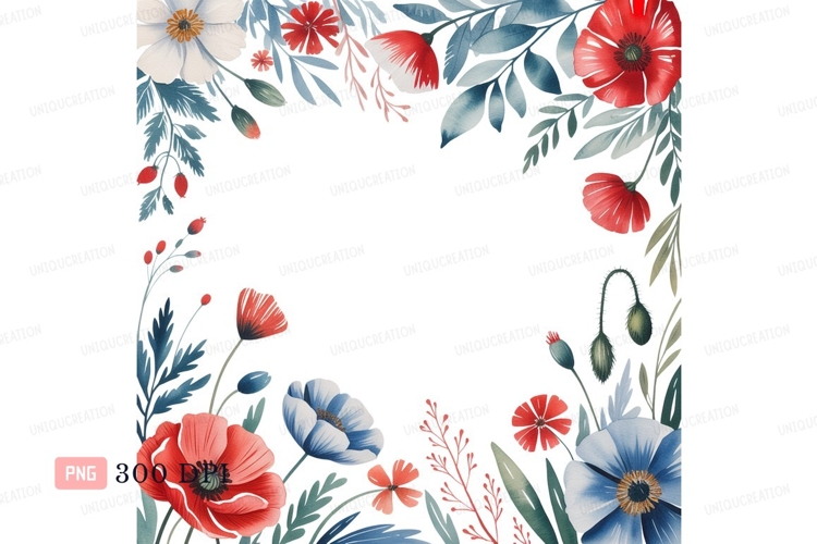 Blue Flowers Clipart Image 2
