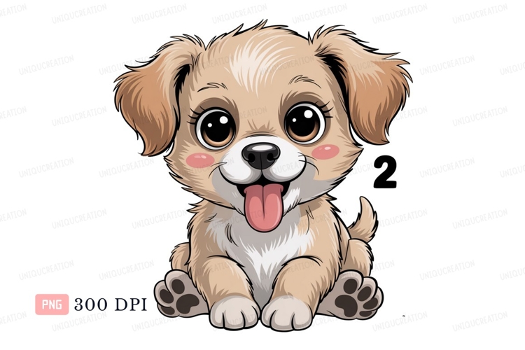 Adorable fluffy puppy with big eyes cute animal
