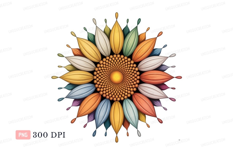 Colorful petal flower mandala petals abstract