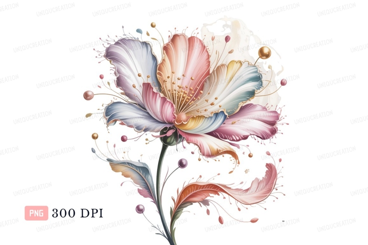 Pastel bloom with golden accents flower delicate