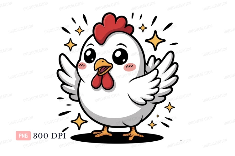 Black And White Chicken Clipart Image 10