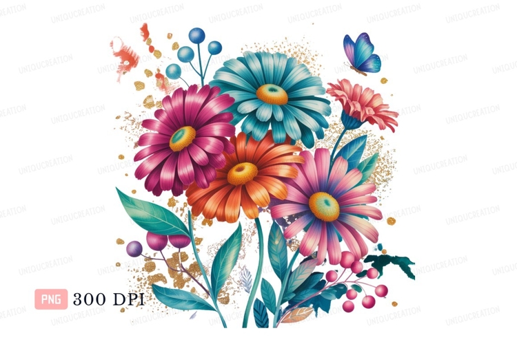 Blue Flowers Clipart Image 11