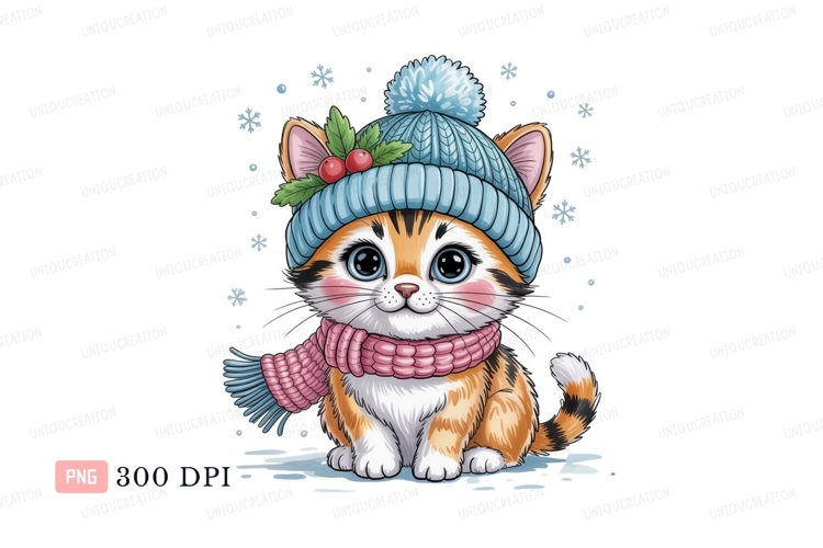 Cute kitten winter attire scarf