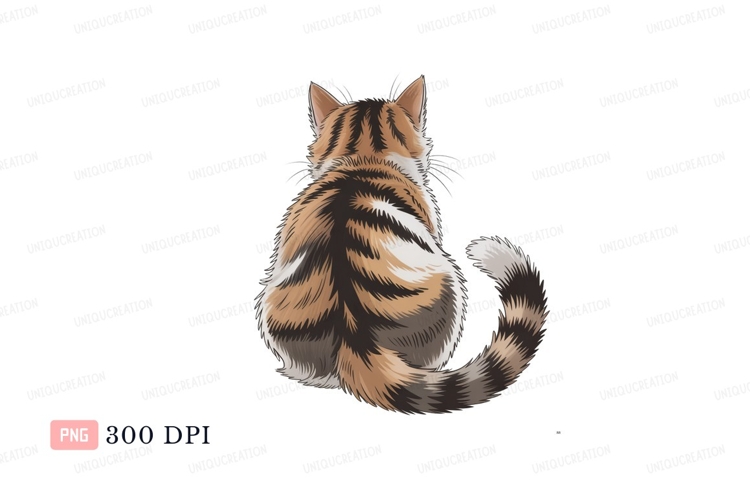 Tabby cat facing away feline animal